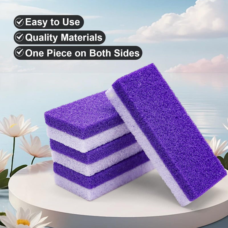 lenpestia Foot Pumice Stone 4 Pack Pedicure Stone for Feet Pumice Sponge for Feet Callus Remover and Scrubber Double Sided Pedicure Foot Pumice Stone for Feet and Heels Callus and Dead Skins (Purple) - Image 4